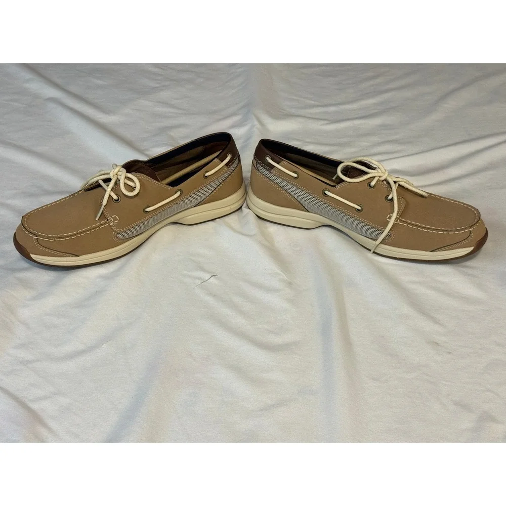 Timberland Mens Tan Brown Leather Mesh Boat Shoes Loafers 9137B Size 10